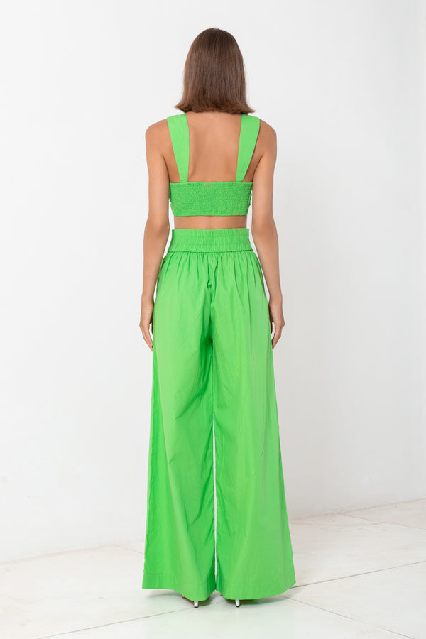 Sweetheart Crop | Pleated Wide Leg Pant