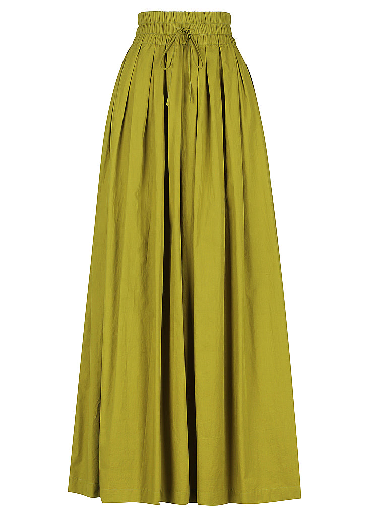 Exaggerated One Shoulder Crop | Drawstring Maxi Skirt